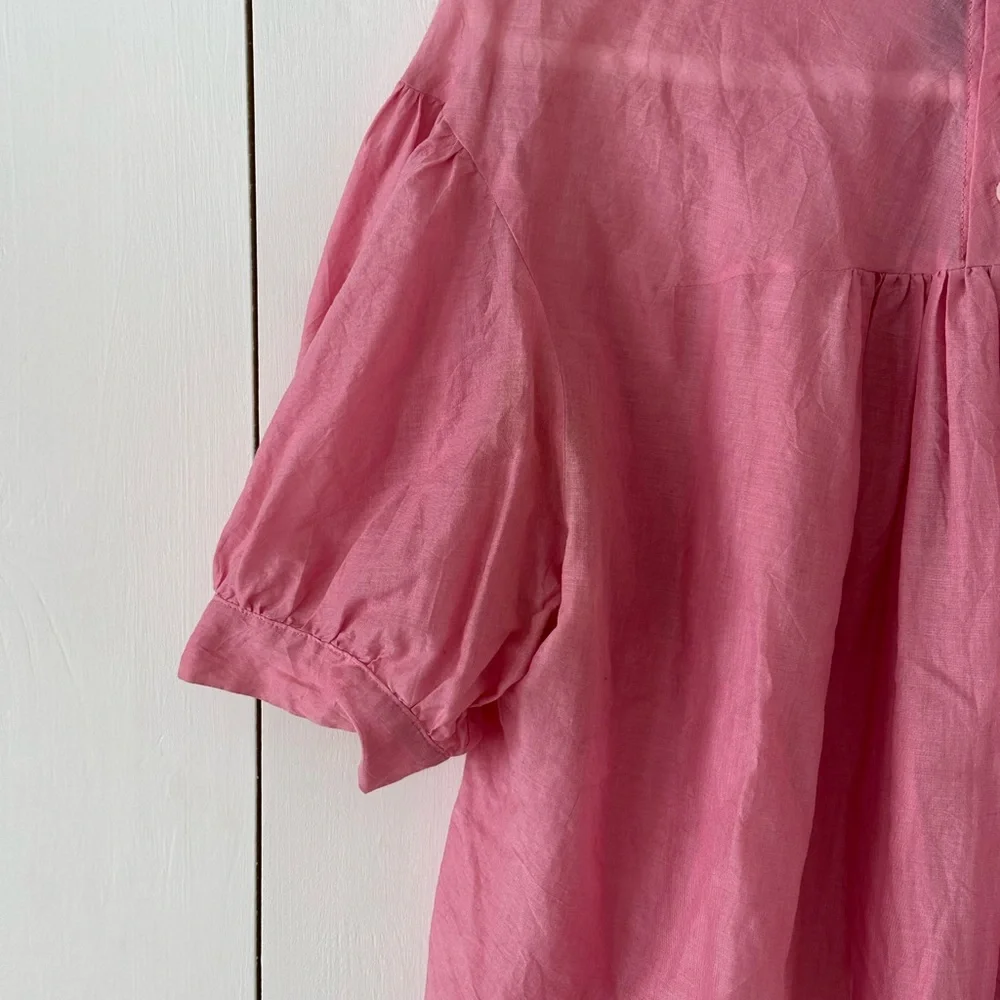 Comme des Garcons Puff-Sleeve High-neck Bubblegum Pink Top Size Medium - Picture 5 of 9